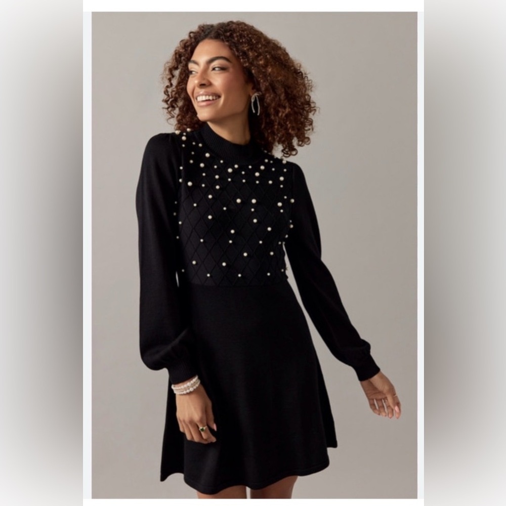 francesca’s black sweater dress women’s size large